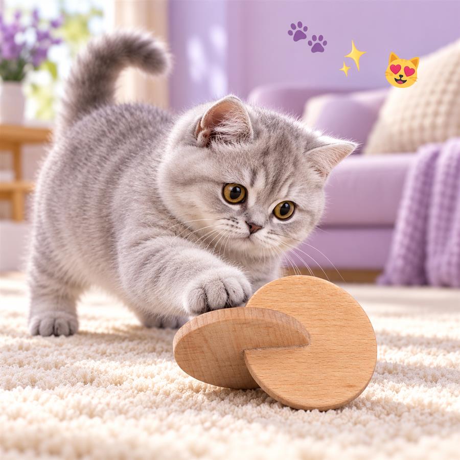 Pettato Wooden Interlocking Circles Cum Wooden Teether for all Pets